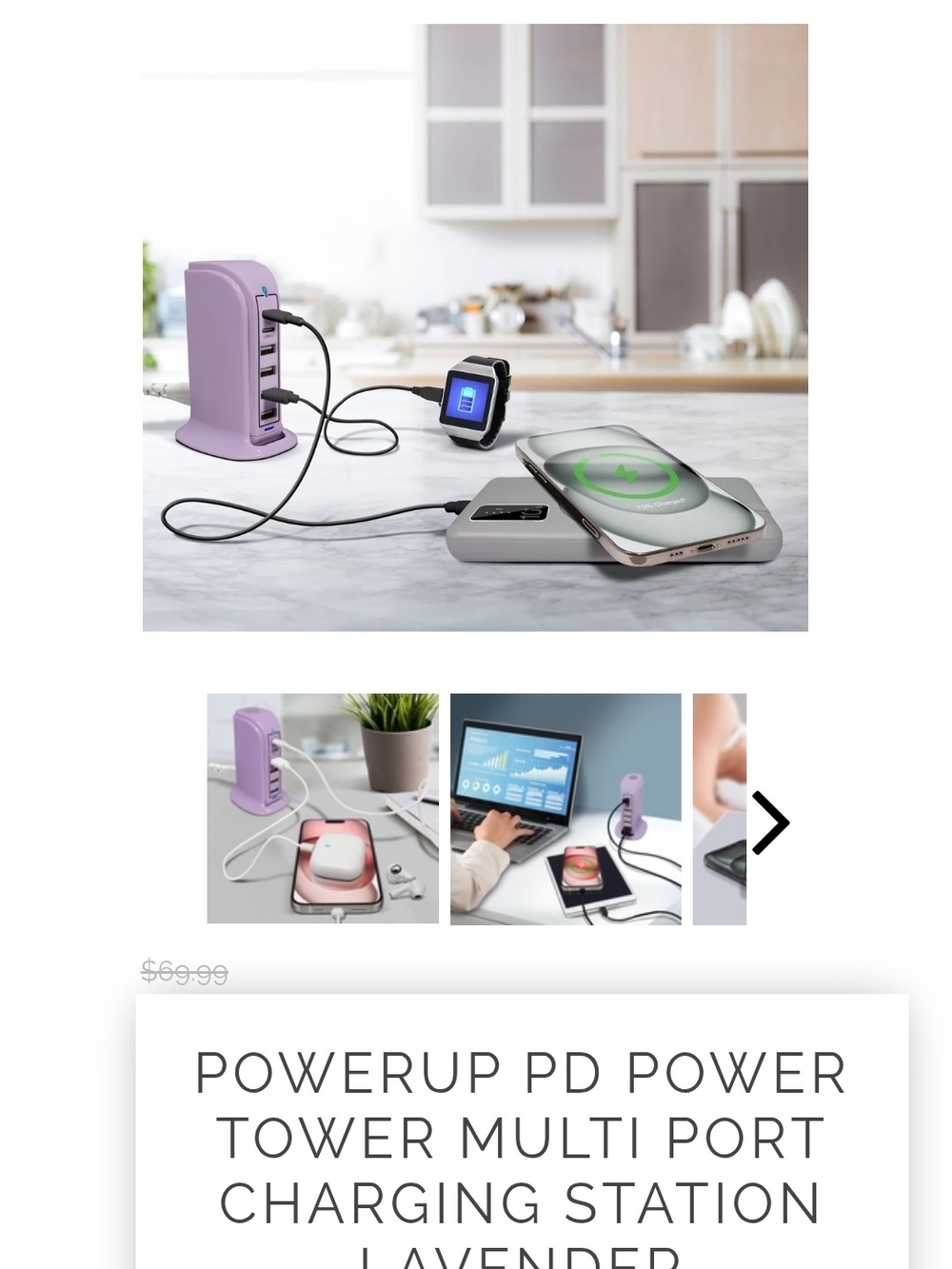 ADURO Power Tower 6-Port USB Charging Station - Purple - Picture 4 of 4